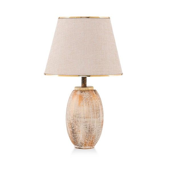 Krémszínű-aranyszínű asztali lámpa textil búrával (magasság 50 cm) Yakamoz – Opviq lights