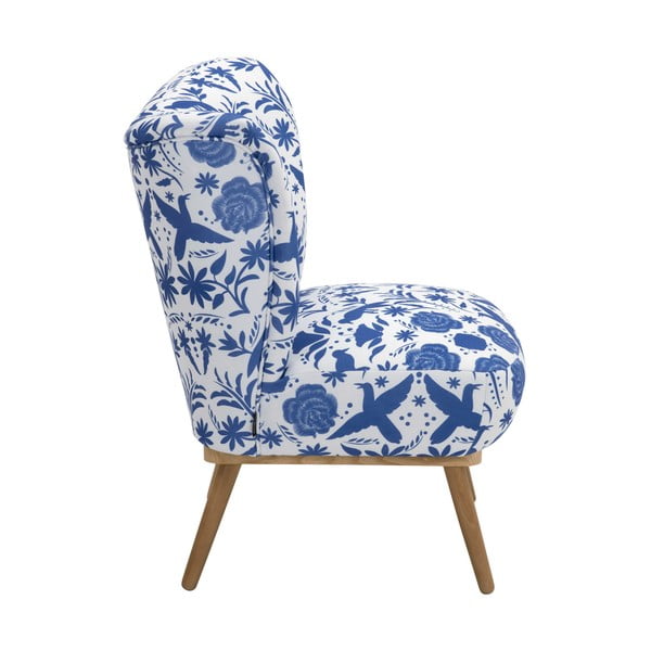 Jack kék-fehér virágmintás fotel - Max Winzer-image-4