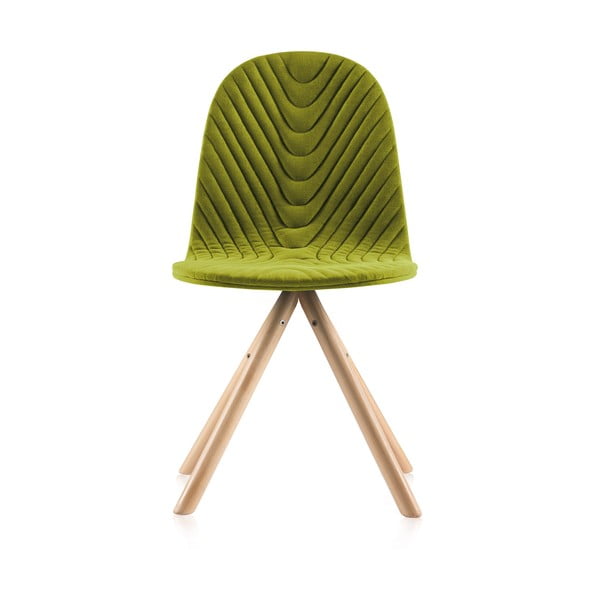 Mannequin Wave zöld szék natúr lábakkal - Iker