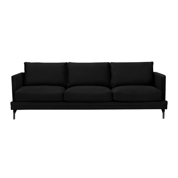 Jupiter fekete háromszemélyes kanapé, fekete lábakkal - Windsor & Co Sofas