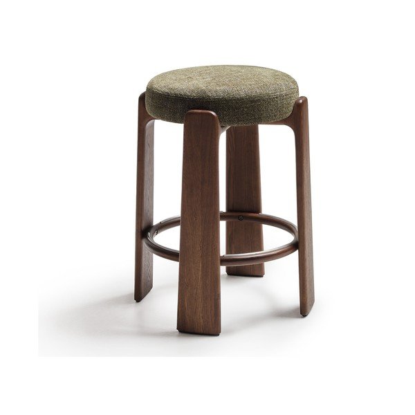 Zöld-sötét natúr színű kőrisfa bárszék (ülésmagasság 65 cm) Granite – Kave Home