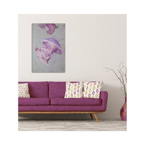 Medua Purple kézzel festett kép fenyőfa keretben, 80 x 120 cm - Mauro Ferretti-image-4