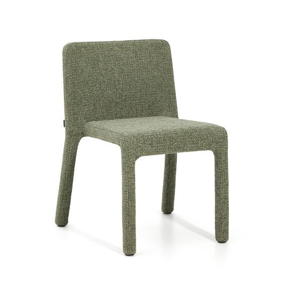 Zöld kárpitozott rakásolható étkezőszék Loria – Kave Home