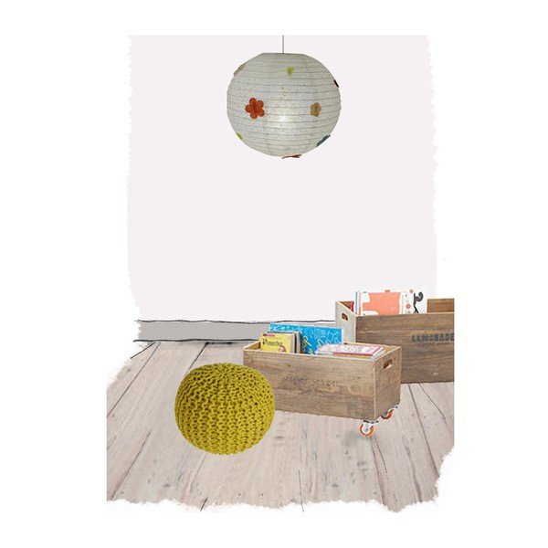 Lili mustársárga kézzel készített gyerekpuff - Nattiot-image-1