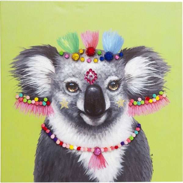 Koala Pom Pom kép, 70 x 70 cm - Kare Design
