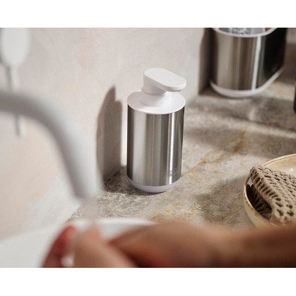 Ezüstszínű rozsdamentes acél szappanadagoló 300 ml Duo Steel – Joseph Joseph-image-1
