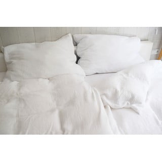 Fehér kétszemélyes muszlin ágyneműhuzat 200x200 cm Plain Muslin – Butter Kings