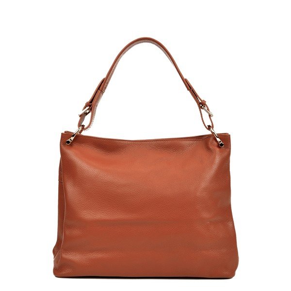 Sisma konyakbarna bőr kézitáska - Mangotti Bags