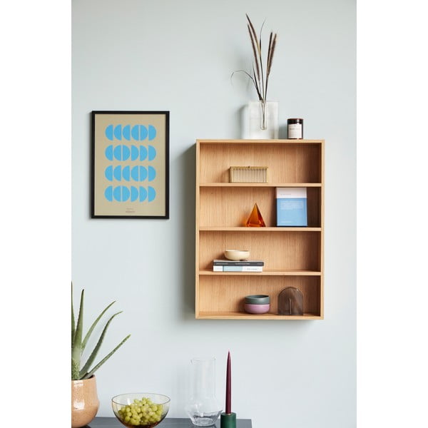 Natúr színű többszintes tölgyfa fali polc Cubbie – Hübsch-image-1
