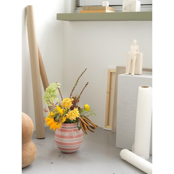 Nuovo rózsaszín-fehér porcelán váza, magasság 20,5 cm - Kähler Design-image-3