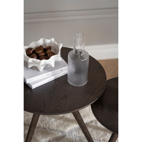 Kerek tárolóasztal tölgyfa dekoros asztallappal ø 50 cm Yumi – Rowico-image-3