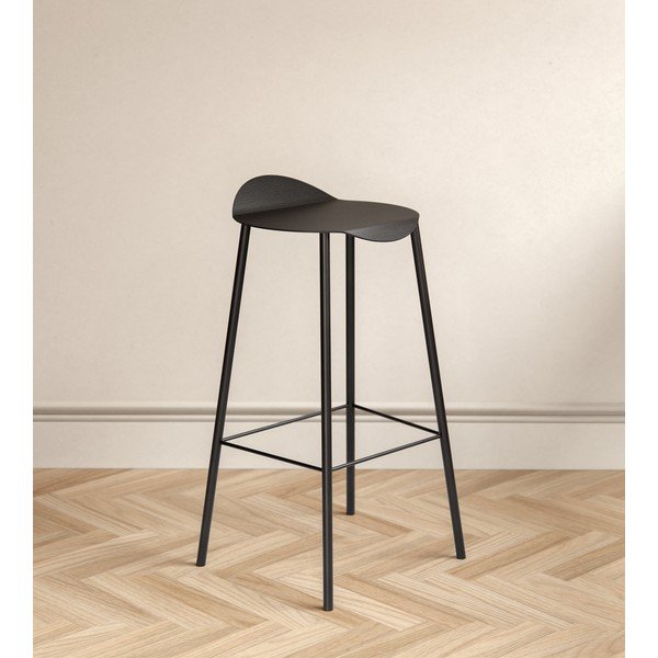 Fekete bőr bárszék Flamingo Bull – LIND DNA-image-1