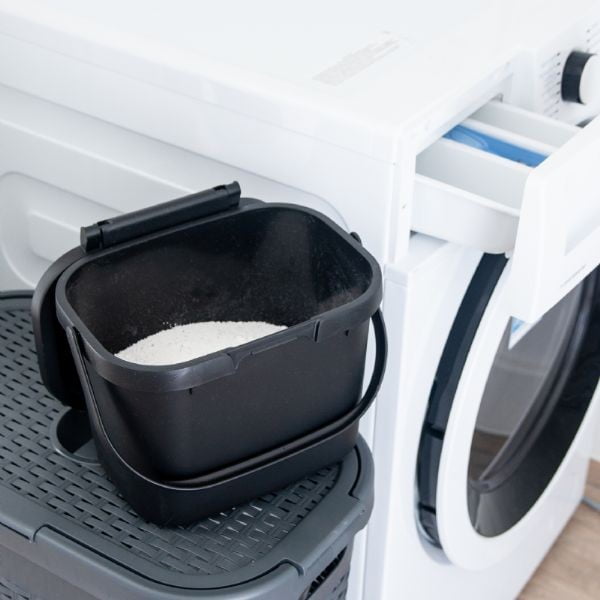 Üvegzöld többfunkciós műanyag vödör fedéllel, 24,5 x 18,5 x 19 cm - Addis-image-1