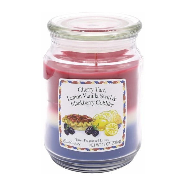 Cseresznyés kalács háromrétegű illatgyertya üvegben, 115 óra égési idő - Candle-Lite