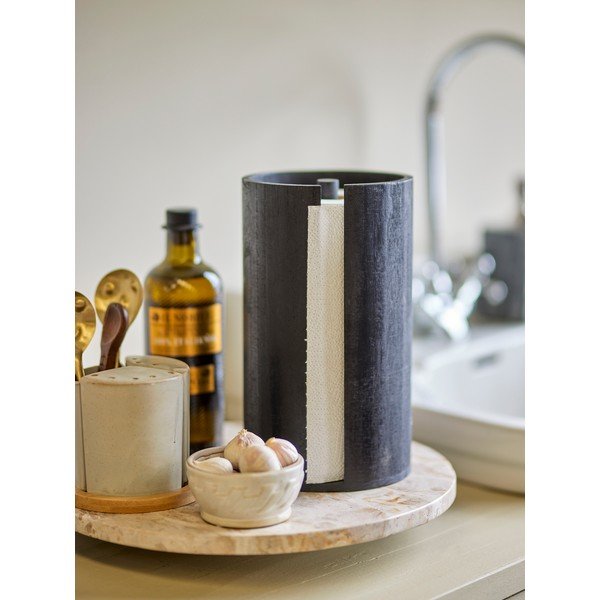 Fekete fa papírtörlő tartó ø 14,5 cm Celian – Bloomingville-image-1