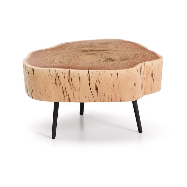 Natúr színű kerek dohányzóasztal akácfa asztallappal 49x47 cm Tanive – Kave Home