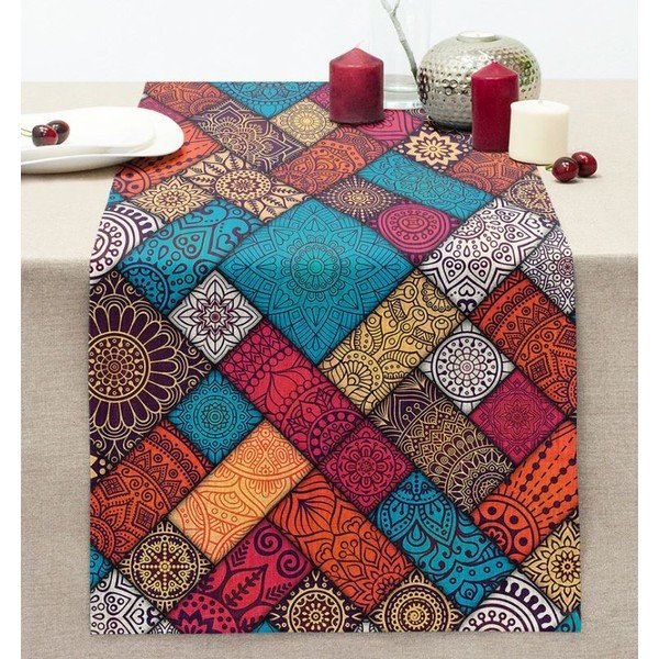 Asztali futó 40x130 cm Mandala Tiles – Mila Home-image-1