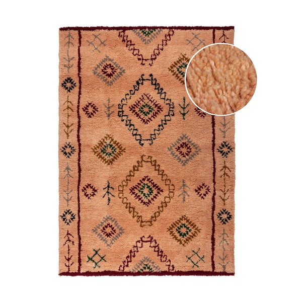 Lazacszínű kézi szövésű gyapjú szőnyeg 120x170 cm Moroccan Sahara – Flair Rugs