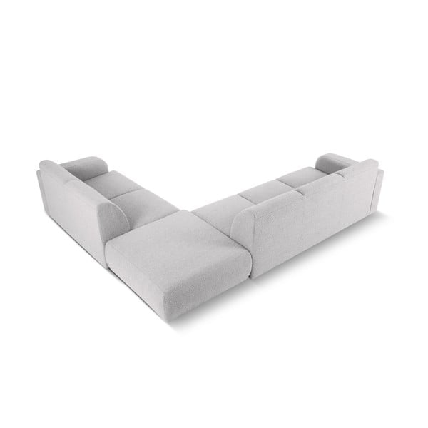 Világosszürke buklé sarokkanapé (jobb oldali) Molino – Micadoni Home-image-3