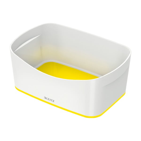 MyBox fehér-sárga asztali tárolódoboz, hossz 24,5 cm MyBox - Leitz