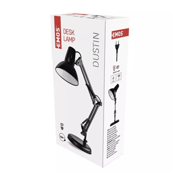 Fekete asztali lámpa (magasság 46 cm) Dustin – EMOS-image-1