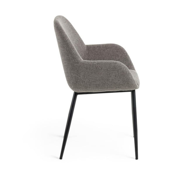 Szürke kárpitozott étkezőfotel Konna – Kave Home-image-2