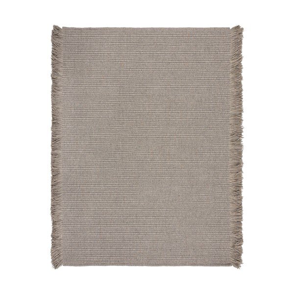 Szürke kézi szövésű gyapjúkeverék szőnyeg 160x230 cm Rene Fringed Ribbed – Flair Rugs