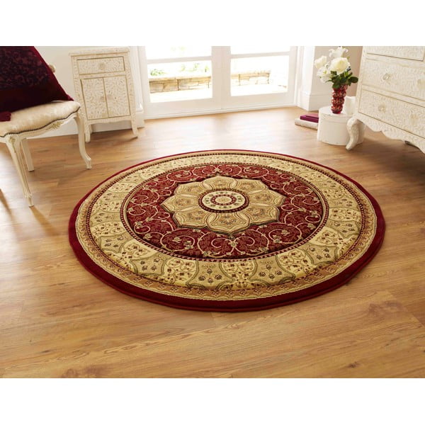 Piros kerek szőnyeg ø 150 cm Heritage – Think Rugs-image-1