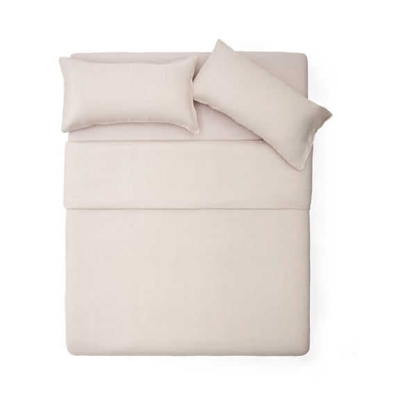 Szürkésbézs egyszemélyes hosszabbított lenkeverék ágyneműhuzat 150x220 cm Simmel – Kave Home