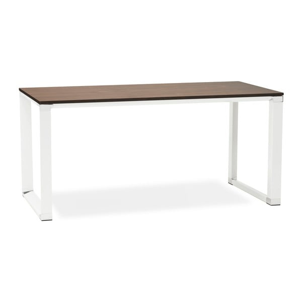 Warner fehér íróasztal diófa dekoros asztallappal - Kokoon