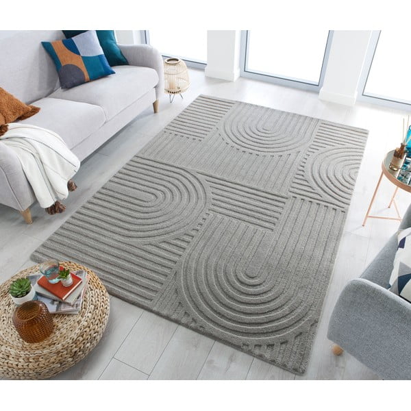Zen Garden szürke gyapjú szőnyeg, 120 x 170 cm - Flair Rugs-image-1