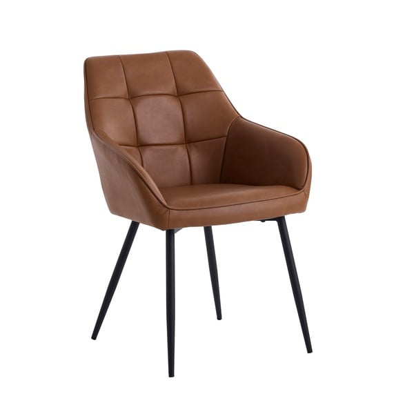 Barna kárpitozott karfás étkezőfotel szett 2 db-os Nolan Square – Unique Furniture