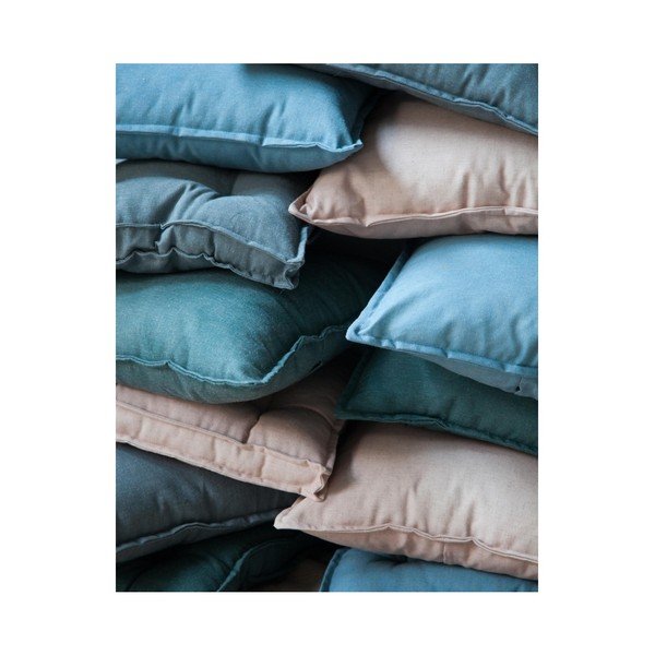 Square kék kevert len párna, 37 x 37 cm - Surdic-image-3