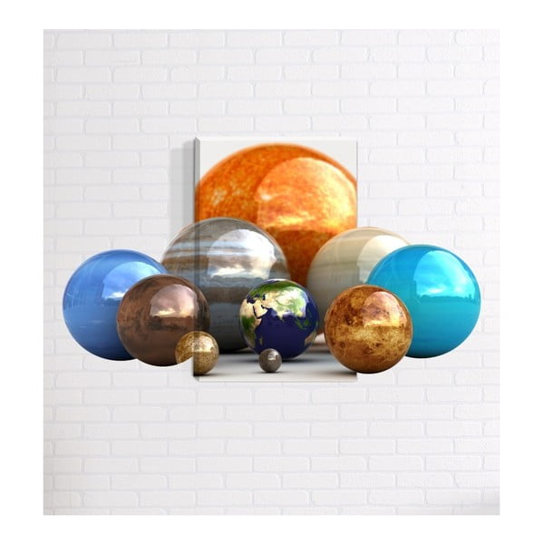 Planets 3D fali kép, 40 x 60 cm - Mosticx