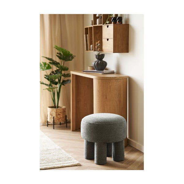 Sötétszürke zsenília puff Canberra – House Nordic-image-1