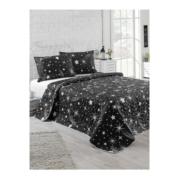 Starry Night ágytakaró egyszemélyes ágyra és párnahuzat szett, 160 x 220 cm