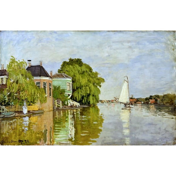Claude Monet - Houses on the Achterzaan kép másolat, 90 x 60 cm
