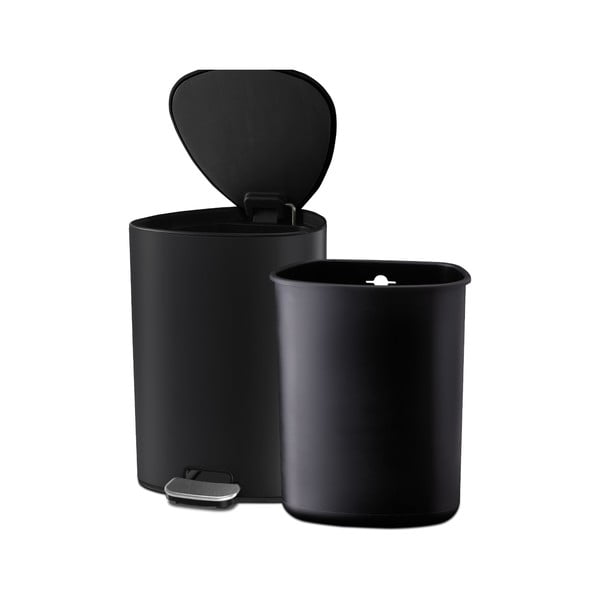 Matt fekete acél pedálos szemetes 5 l EasyStore Luxe – Joseph Joseph-image-4