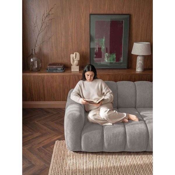 Szürke zsenília kinyitható sarokkanapé (bal oldali) Michell – Miuform-image-3