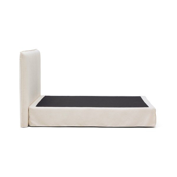 Fehér kárpitozott franciaágy 160x200 cm Jaira – Kave Home-image-4