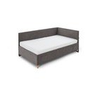 Antracitszürke kárpitozott ágyneműtartós sarok gyerekágy ágyráccsal 90x200 cm Cool – Meise Möbel