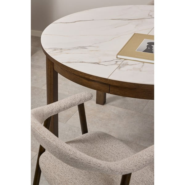 Kerek bővíthető étkezőasztal kerámia asztallappal ø 120 cm Southampton – Actona-image-1