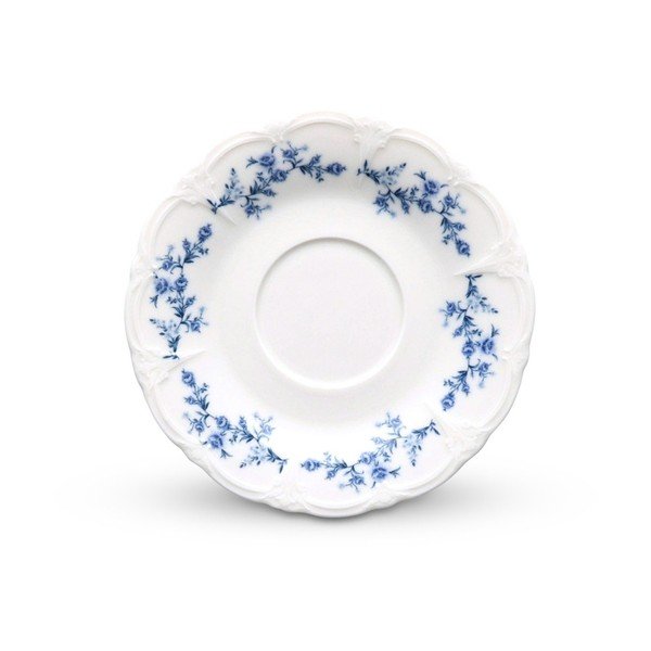 Fehér-kék porcelán csészealj ø 16,5 cm Retro – BonBistro