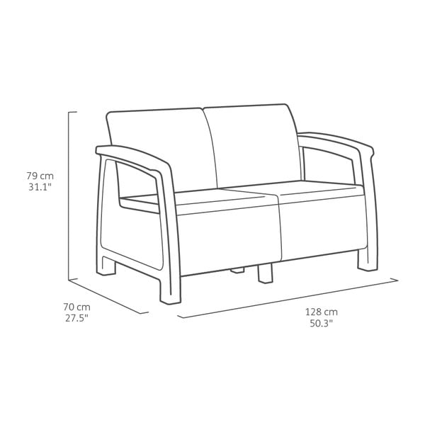 Sötétszürke négyszemélyes kerti lounge szett Corfu – Keter-image-2