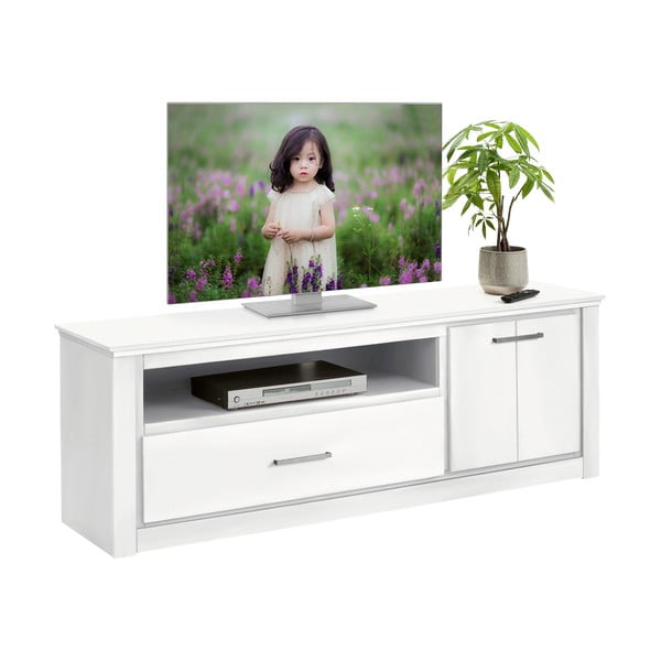 Fehér tömör borovi fenyő TV-állvány 160x55 cm Celia - Støraa-image-2