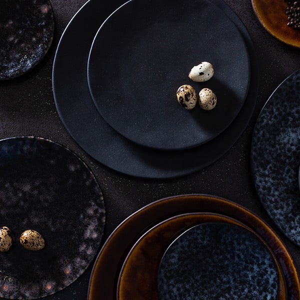 Fekete-szürke desszertes agyagkerámia tányér ø 22 cm Roda – Costa Nova-image-1