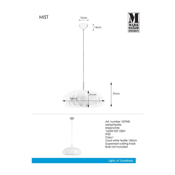 Mist Pendant fehér függőlámpa - Markslöjd-image-3