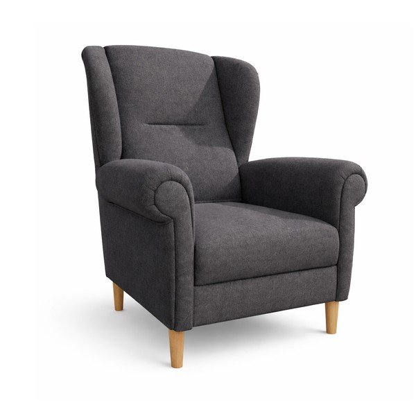 Sötétszürke füles fotel Swan – Ropez