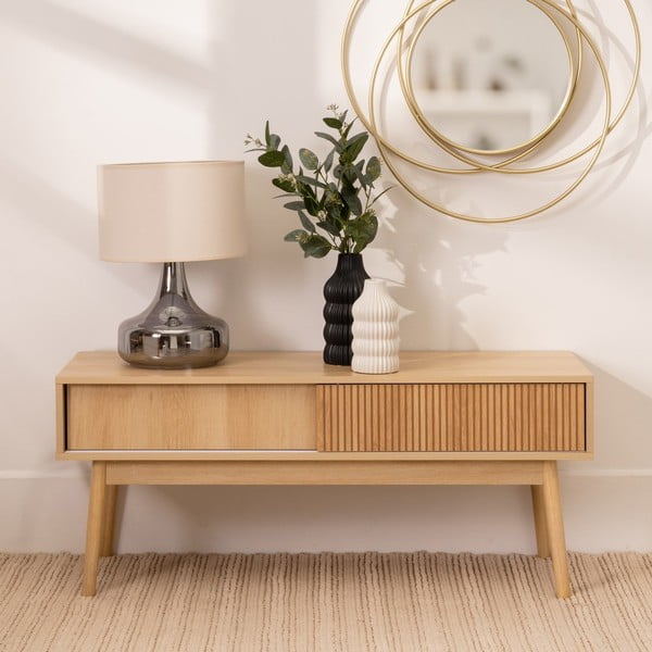 Natúr színű TV-állvány 115x48x40 cm Naroa – Casa Selección-image-1