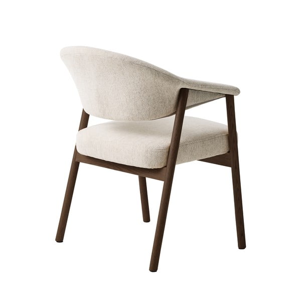 Krémszínű tölgyfa karfás étkezőfotel szett 2 db-os Elk – Unique Furniture-image-4